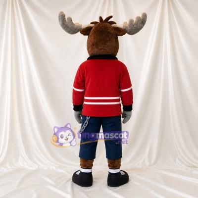 Brown Moose Mascot Costume Full Body for Adults Sports Events