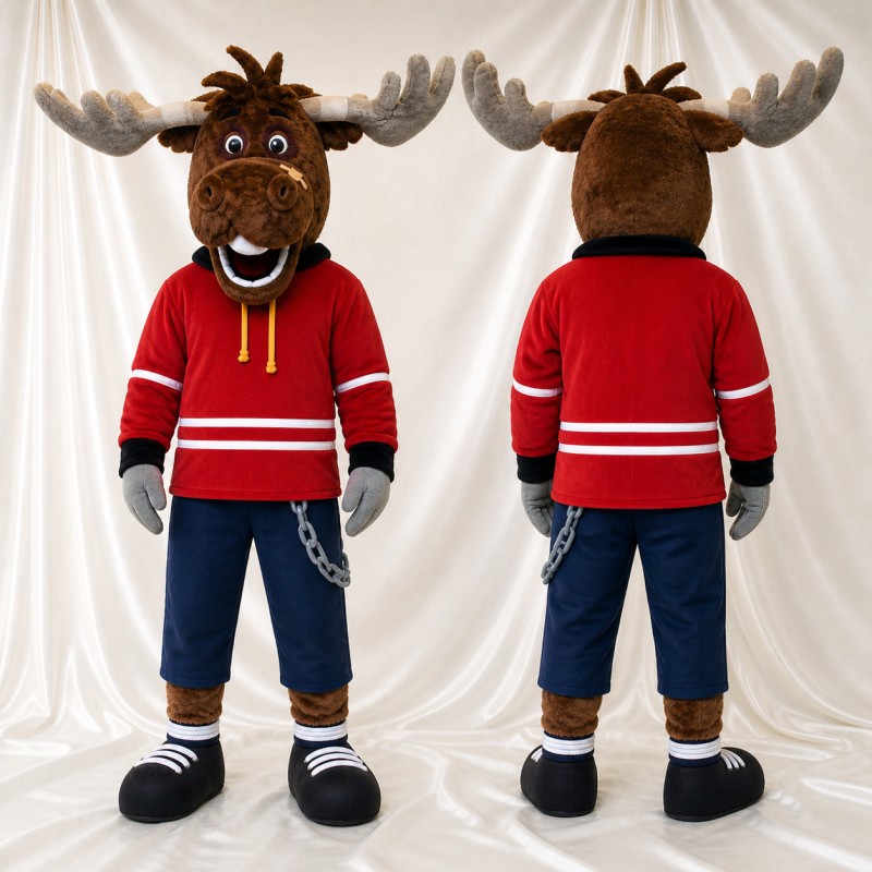 Brown Moose Mascot Costume Full Body for Adults Sports Events