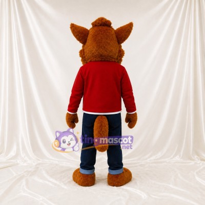 Brown Wolf Mascot Costume Full Body for Adults Sports Events