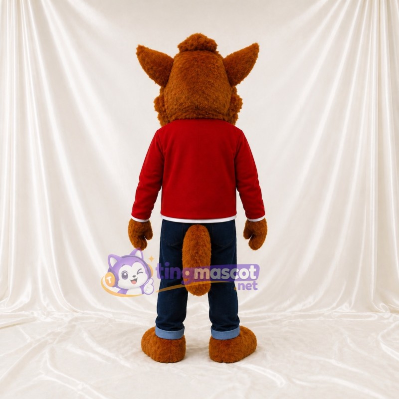 Brown Wolf Mascot Costume Full Body for Adults Sports Events