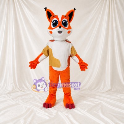 Orange Fox Mascot Costume Full Body for Adults Outdoor Events