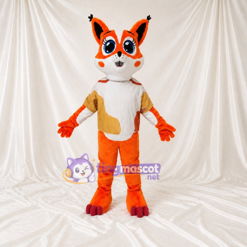 Orange Fox Mascot Costume Full Body for Adults Outdoor Events