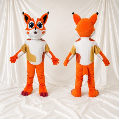 Orange Fox Mascot Costume Full Body for Adults Outdoor Events