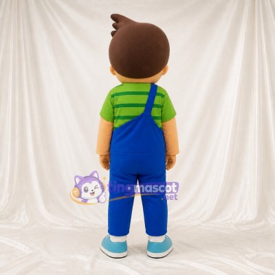 Green Boy Character Mascot Costume Full Body for Adults School Events