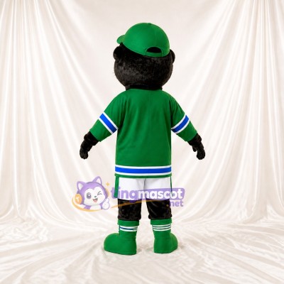 Athletic Black Beaver Mascot Costume Full Body for Adults Sports Events