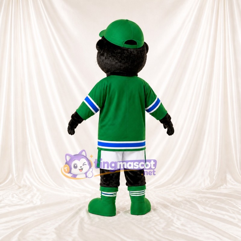 Athletic Black Beaver Mascot Costume Full Body for Adults Sports Events