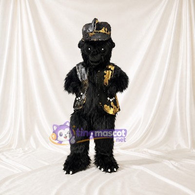 Black Gorilla Mascot Costume Full Body for Adults Sports Events