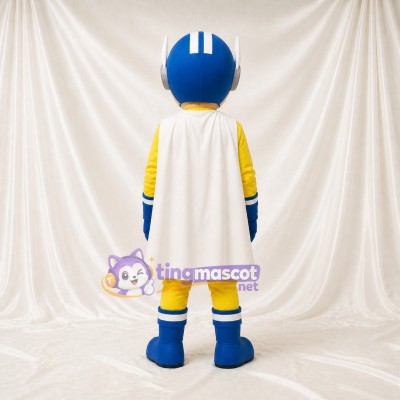 Yellow Superhero Character Mascot Costume Full Body for Adults Sports Events