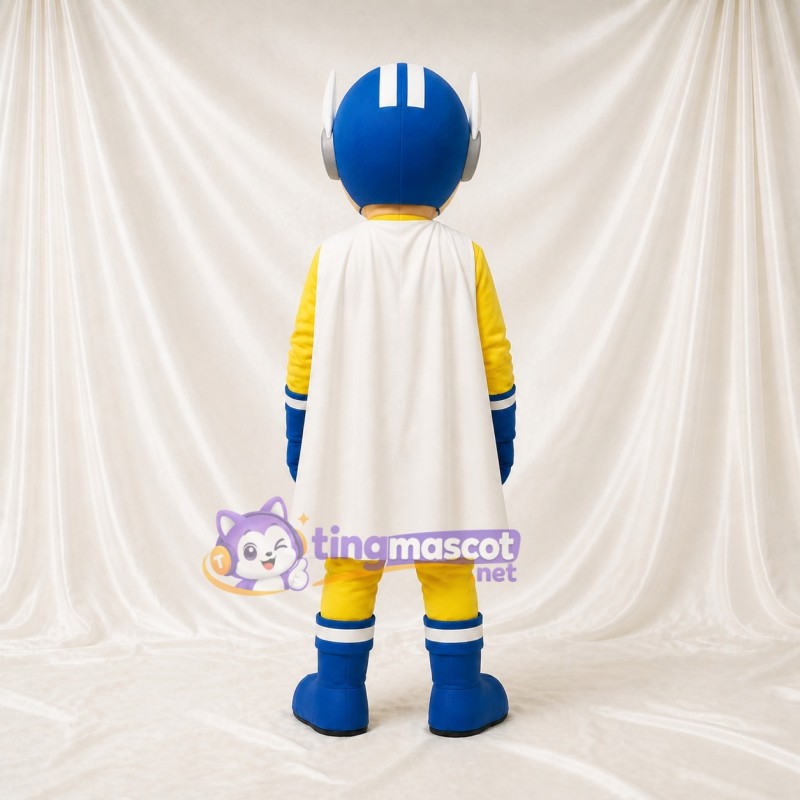 Yellow Superhero Character Mascot Costume Full Body for Adults Sports Events
