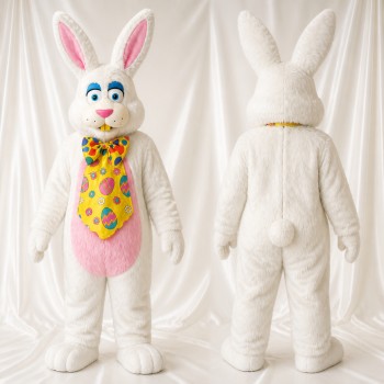 Lapin Blanc Costume de mascotte intégral pour adultes Noël