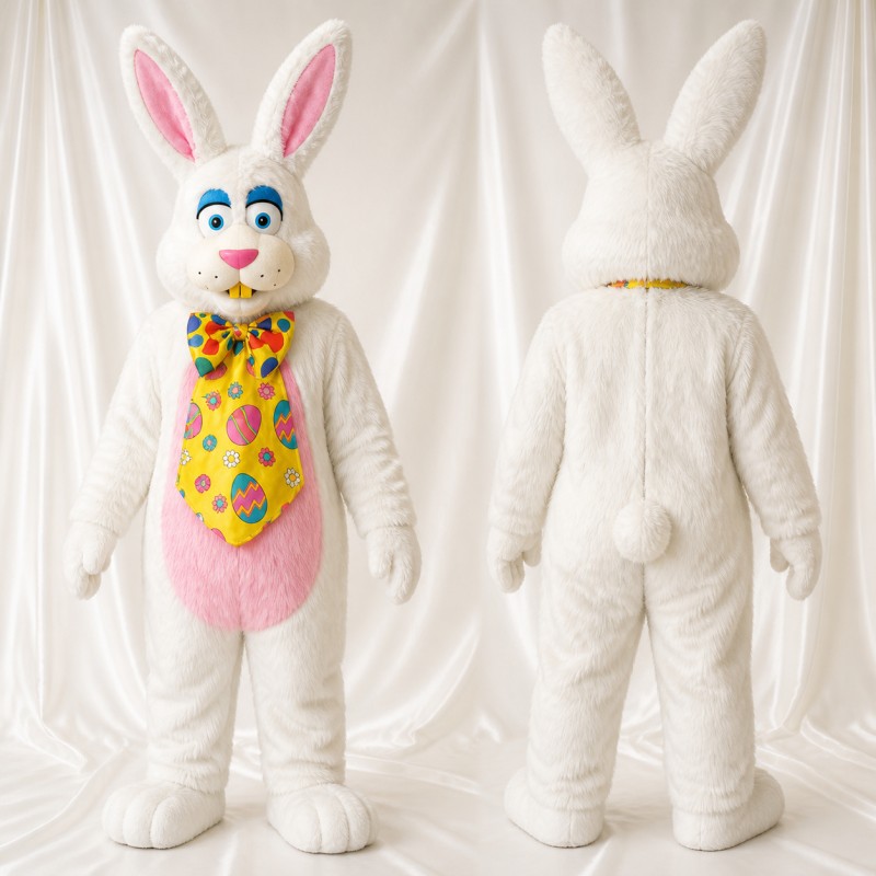 White Rabbit Mascot Costume Full Body for Adults Christmas