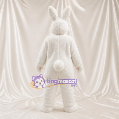 Festive White Rabbit Mascot Costume Full Body for Adults Christmas
