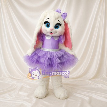Lapin Ballerine Lavande Costume de mascotte intégral pour adultes Événements de Danse