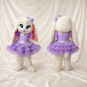 Lapin Ballerine Lavande Costume de mascotte intégral pour adultes Événements de Danse
