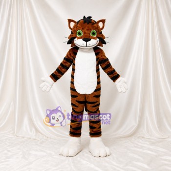 Cartoon Striped Tiger Mascot Costume Full Body for Adults Sports Events