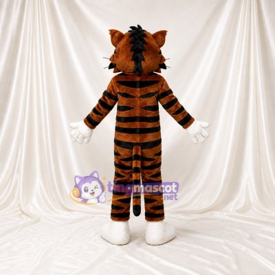 Cartoon Striped Tiger Mascot Costume Full Body for Adults Sports Events