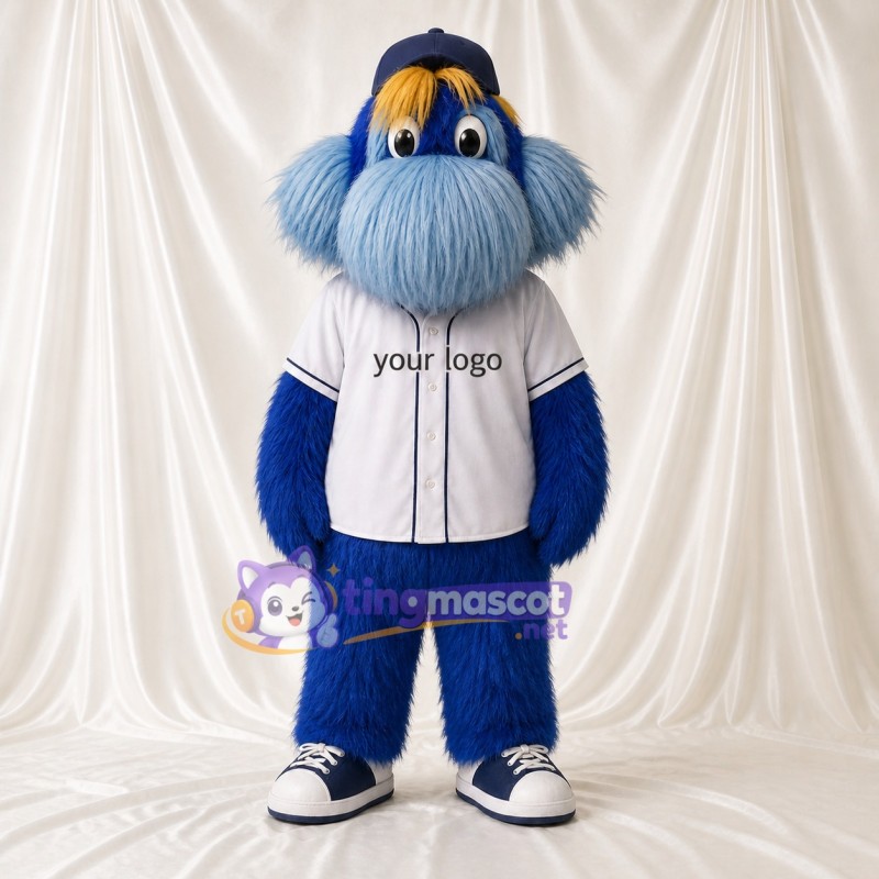 Monstre Hirsute Bleu Costume de mascotte intégral pour adultes Événements sportifs