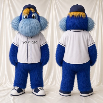 Monstre Hirsute Bleu Costume de mascotte intégral pour adultes Événements sportifs