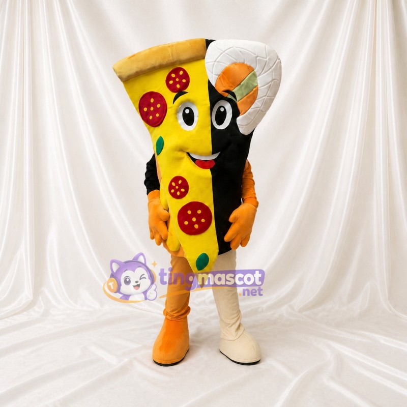Yellow Pizza Slice Mascot Costume Full Body for Adults Food Events