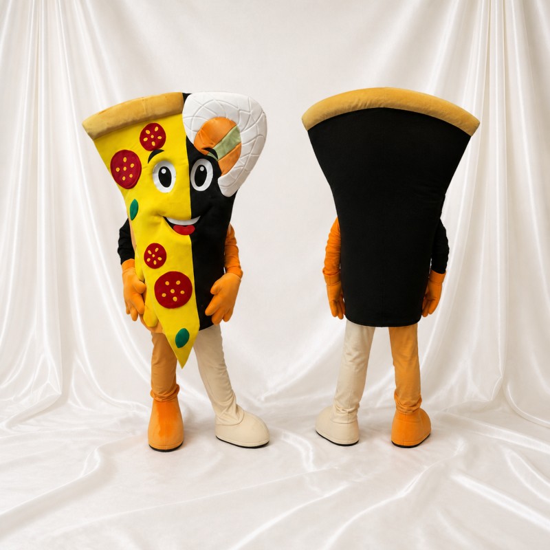 Yellow Pizza Slice Mascot Costume Full Body for Adults Food Events