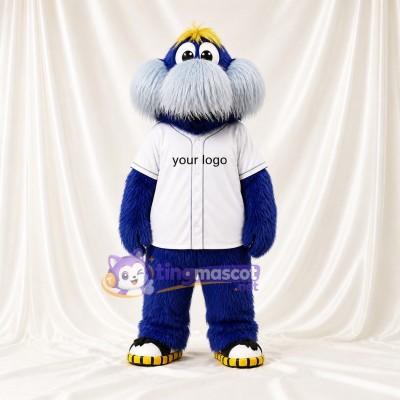 Blue Blue Shaggy Monster Mascot Costume Full Body for Adults Sports Events