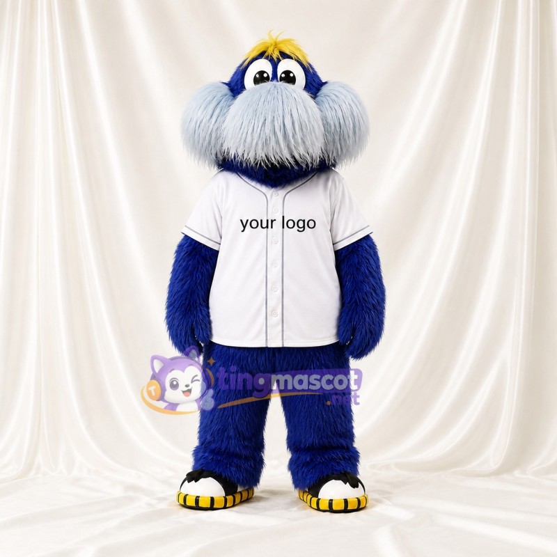 Blue Blue Shaggy Monster Mascot Costume Full Body for Adults Sports Events