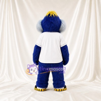 Blue Blue Shaggy Monster Mascot Costume Full Body for Adults Sports Events