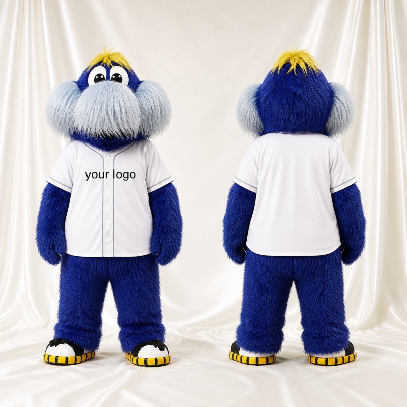 Blue Blue Shaggy Monster Mascot Costume Full Body for Adults Sports Events