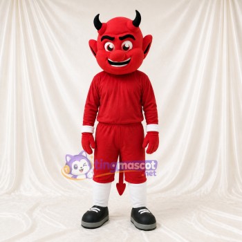 Red Devil Character Mascot Costume Full Body for Adults Sports Events