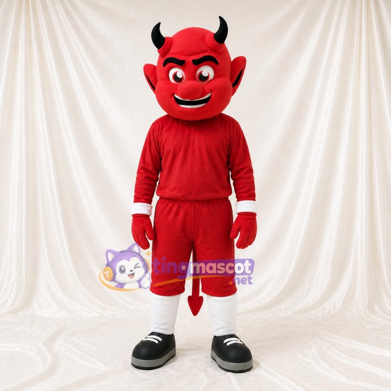 Red Devil Character Mascot Costume Full Body for Adults Sports Events