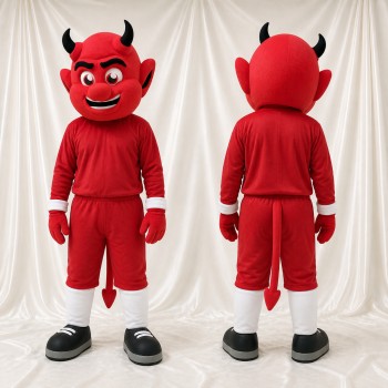Red Devil Character Mascot Costume Full Body for Adults Sports Events