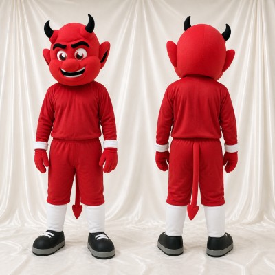 Red Devil Character Mascot Costume Full Body for Adults Sports Events