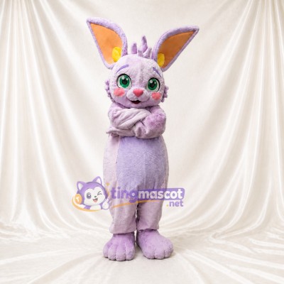Lavender Rabbit Mascot Costume Full Body for Adults School Events