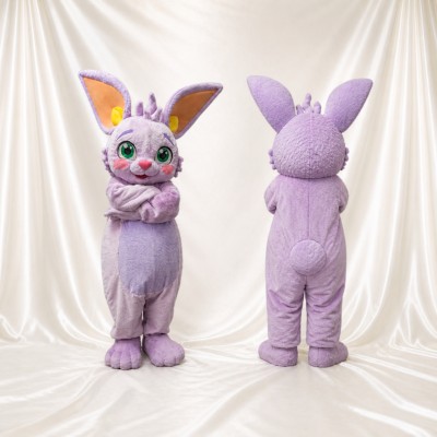 Lavender Rabbit Mascot Costume Full Body for Adults School Events