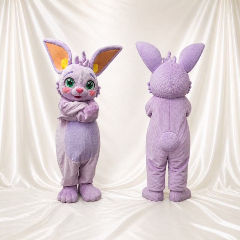 Lavender Rabbit Mascot Costume Full Body for Adults School Events