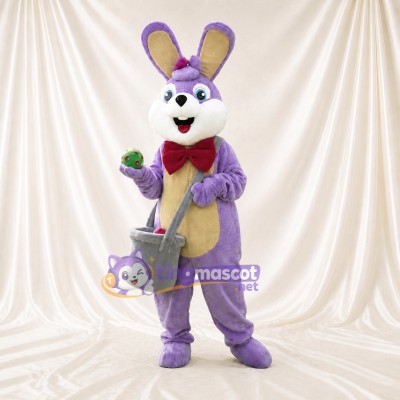 Lapin avec Nœud de Magicien Costume de mascotte intégral pour adultes Événements scolaires