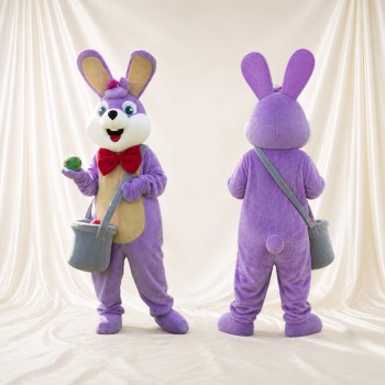 Lapin avec Nœud de Magicien Costume de mascotte intégral pour adultes Événements scolaires