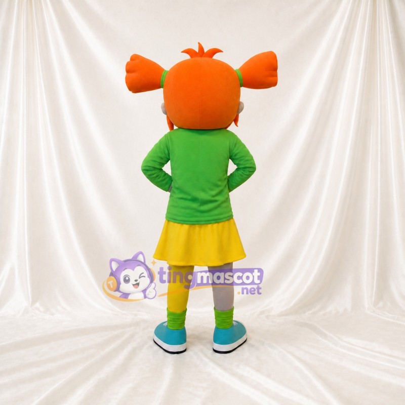 Orange Girl Character Mascot Costume Full Body for Adults School Events