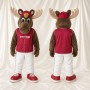 Athletic Red Moose Mascot Costume Full Body for Adults Sports Events