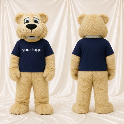 Cream Bear Mascot Costume Full Body for Adults Sports Events
