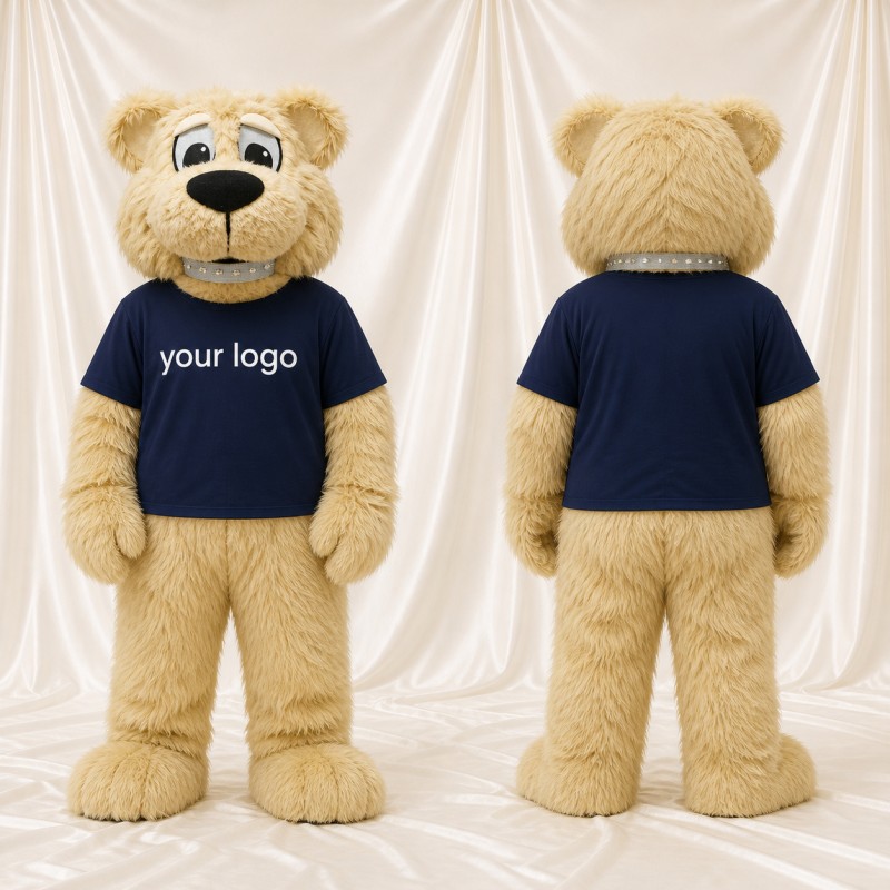 Cream Bear Mascot Costume Full Body for Adults Sports Events