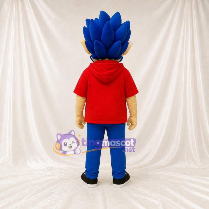 Blue Boy Character Mascot Costume Full Body for Adults School Events