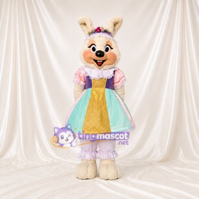White Rabbit Mascot Costume Full Body for Adults School Events