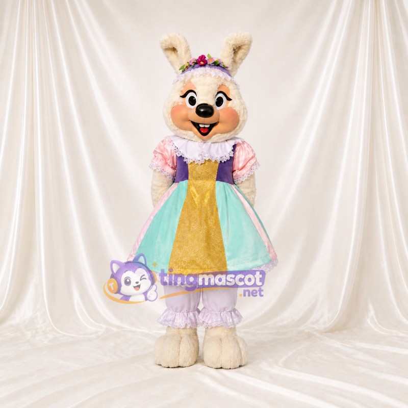 White Rabbit Mascot Costume Full Body for Adults School Events