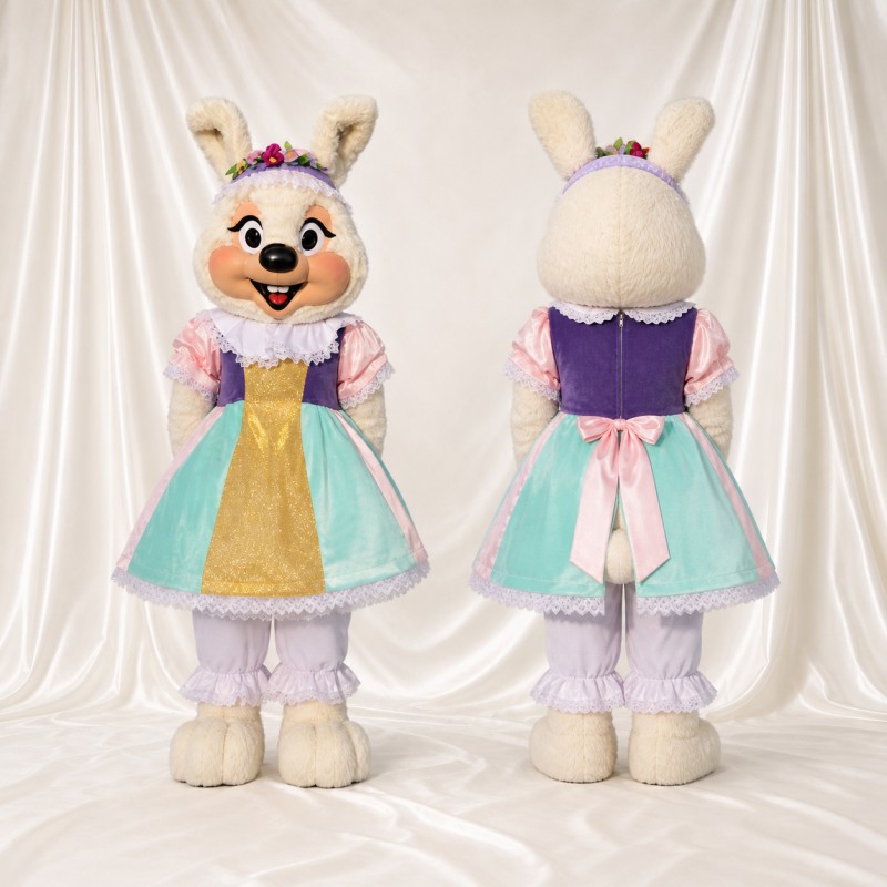 White Rabbit Mascot Costume Full Body for Adults School Events