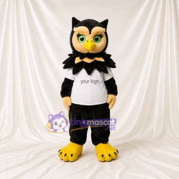 Feather Collar Owl Mascot Costume Full Body for Adults School Events
