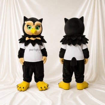 Feather Collar Owl Mascot Costume Full Body for Adults School Events