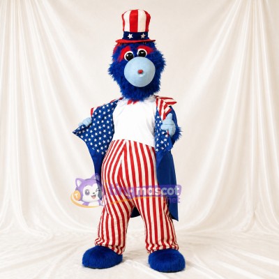 Patriotic Show Bear Mascot Costume Full Body for Adults Events