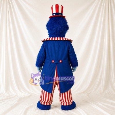 Patriotic Show Bear Mascot Costume Full Body for Adults Events