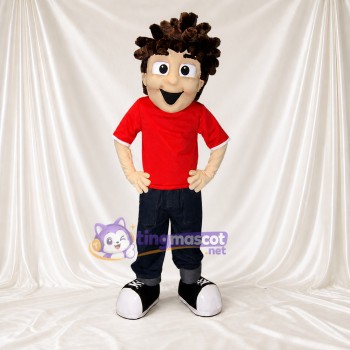 Personnage Garçon Rouge Costume de mascotte intégral pour adultes Événements scolaires